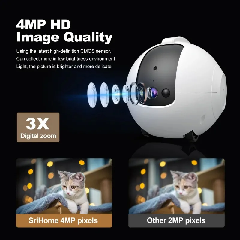 Pet Surveillance Camera 4MP 36 - Home Security Robot ulasan dan harga