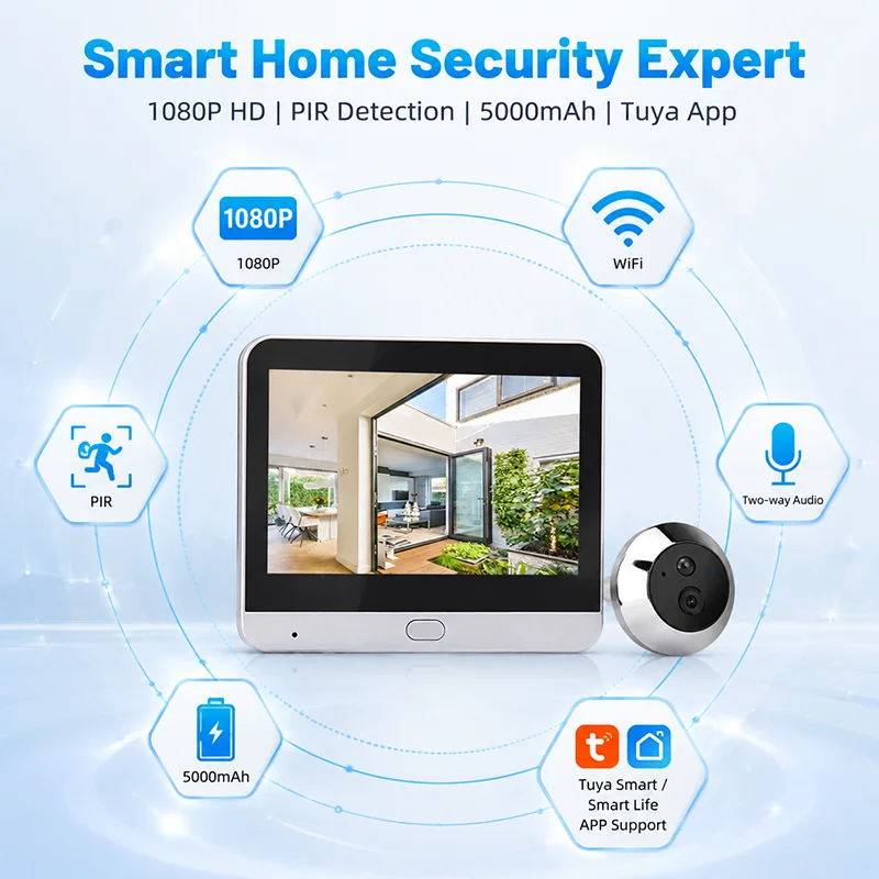 3MP Wireless Digital Door Eye  - Home Security Front Door Camera ulasan dan harga