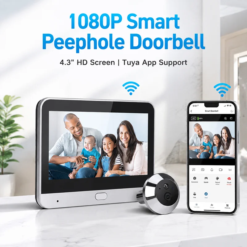 3MP Wireless Digital Door Eye  - Home Security Front Door Camera ulasan dan harga