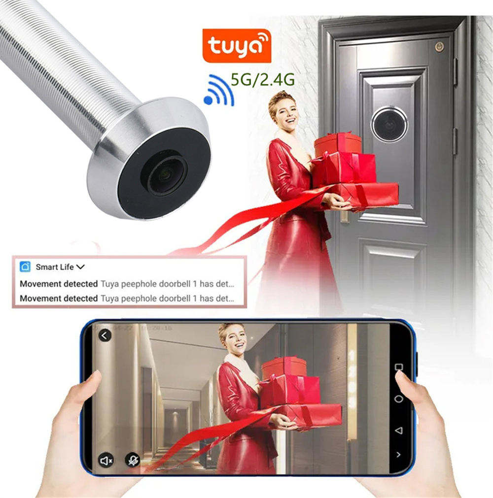 LED Door Eye Camera 1080P 2MP  - Home Security Front Door Camera ulasan dan harga