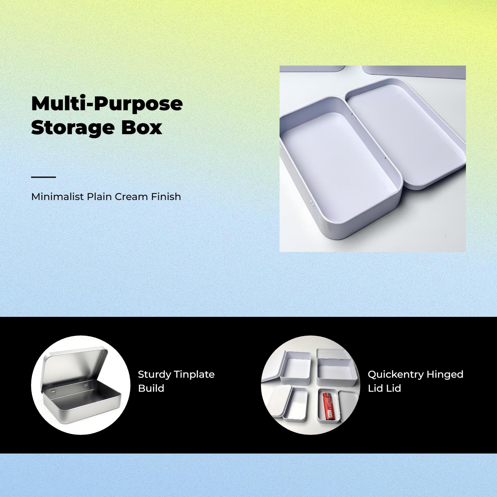 Cream Tin Metal Storage Box Se - Home Security Box ulasan dan harga