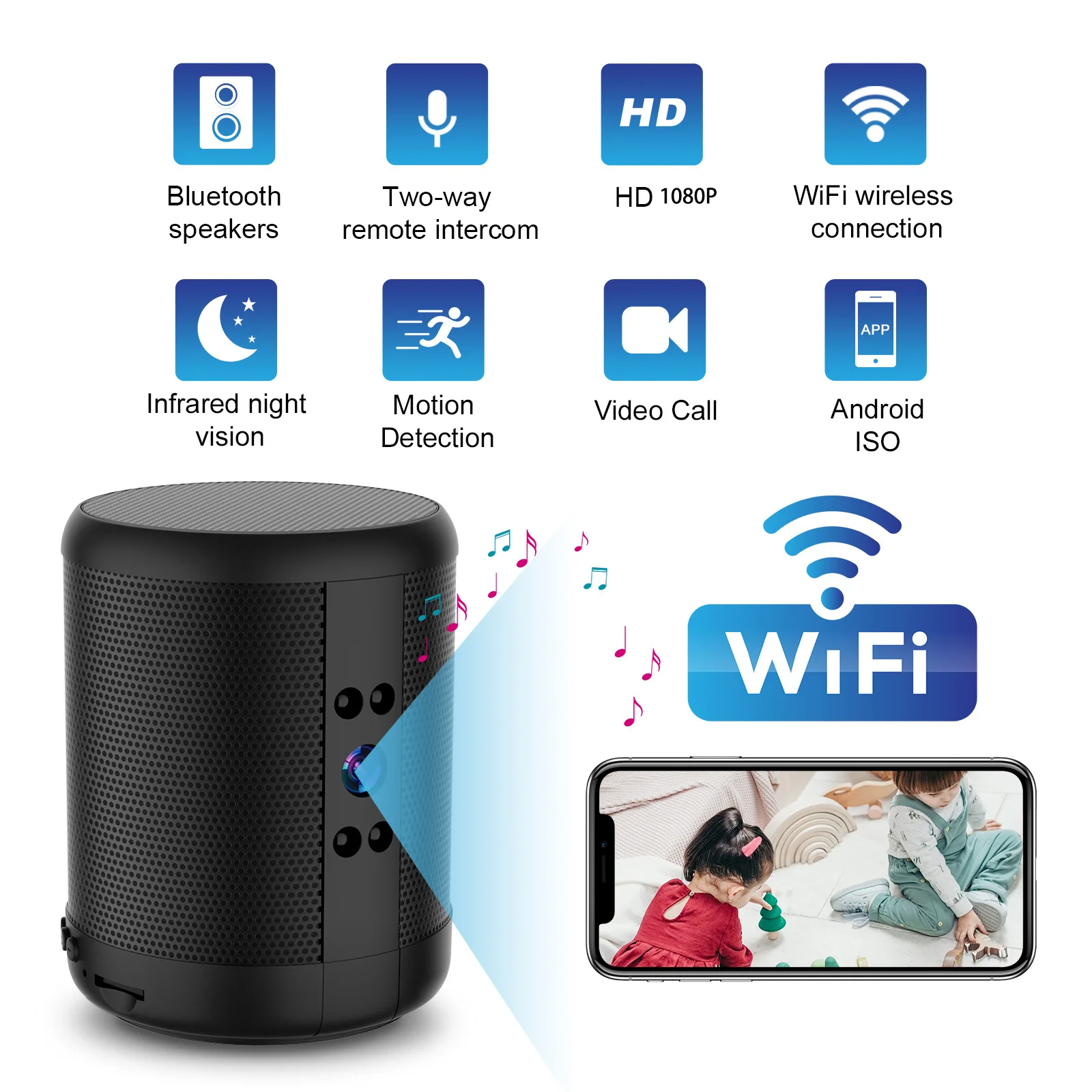 WiFi Security Camera Speaker V - Home Security Robot ulasan dan harga
