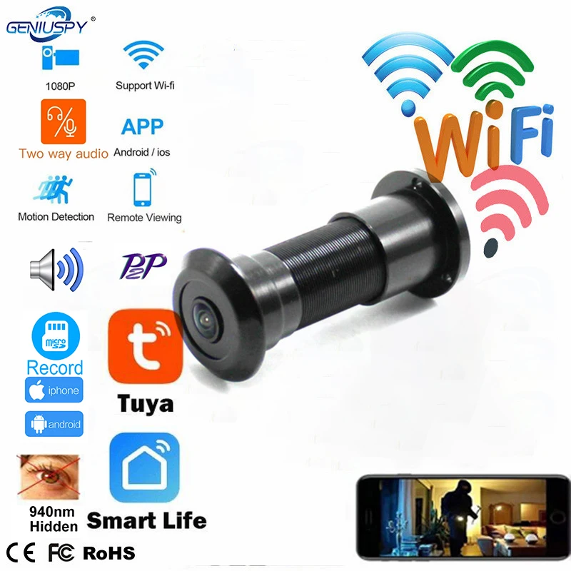 Tuya WIFI Two Way Audio Door E - Home Security Front Door Camera ulasan dan harga