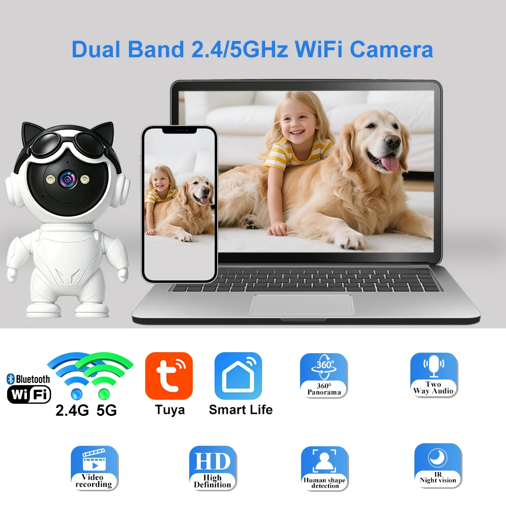 Tuya Smart Wireless IP Camera  - Home Security Robot ulasan dan harga