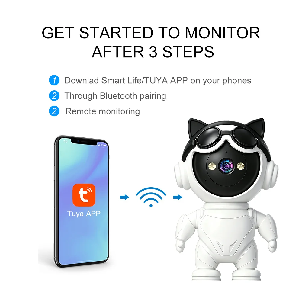 Tuya Smart Wireless IP Camera  - Home Security Robot ulasan dan harga